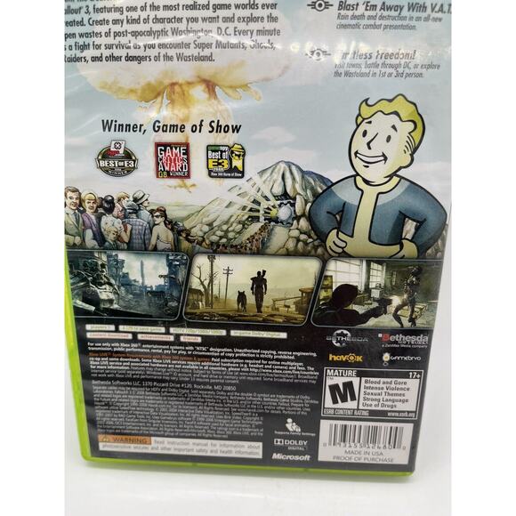 Fallout 3 (Microsoft Xbox 360, 2008), Complete w/ Manual CIB, VERY GOOD - Picture 3 of 7